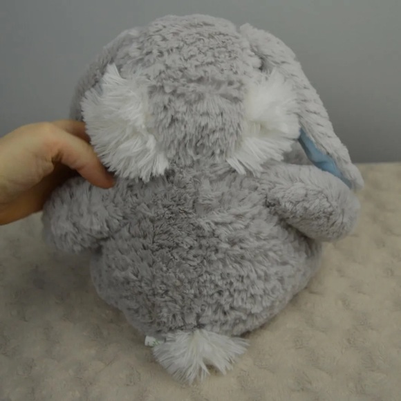 Homerbest Bunny Rabbit Plush Stuffed Animal Gray White Blue Gingham Bow Floppy - Picture 5 of 5